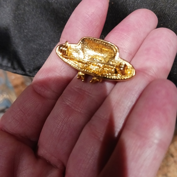 Vtg Red Hat Society Red & Purple Enamel Rhinestone Brooch And Ring (Sz 6.5) Set - Picture 3 of 9